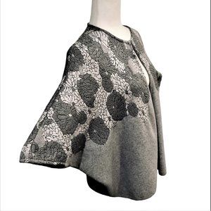 GIORGIO GRATI Kimono Cardigan Wool Angora Made in Italy Grey Excellent Cond Sz L